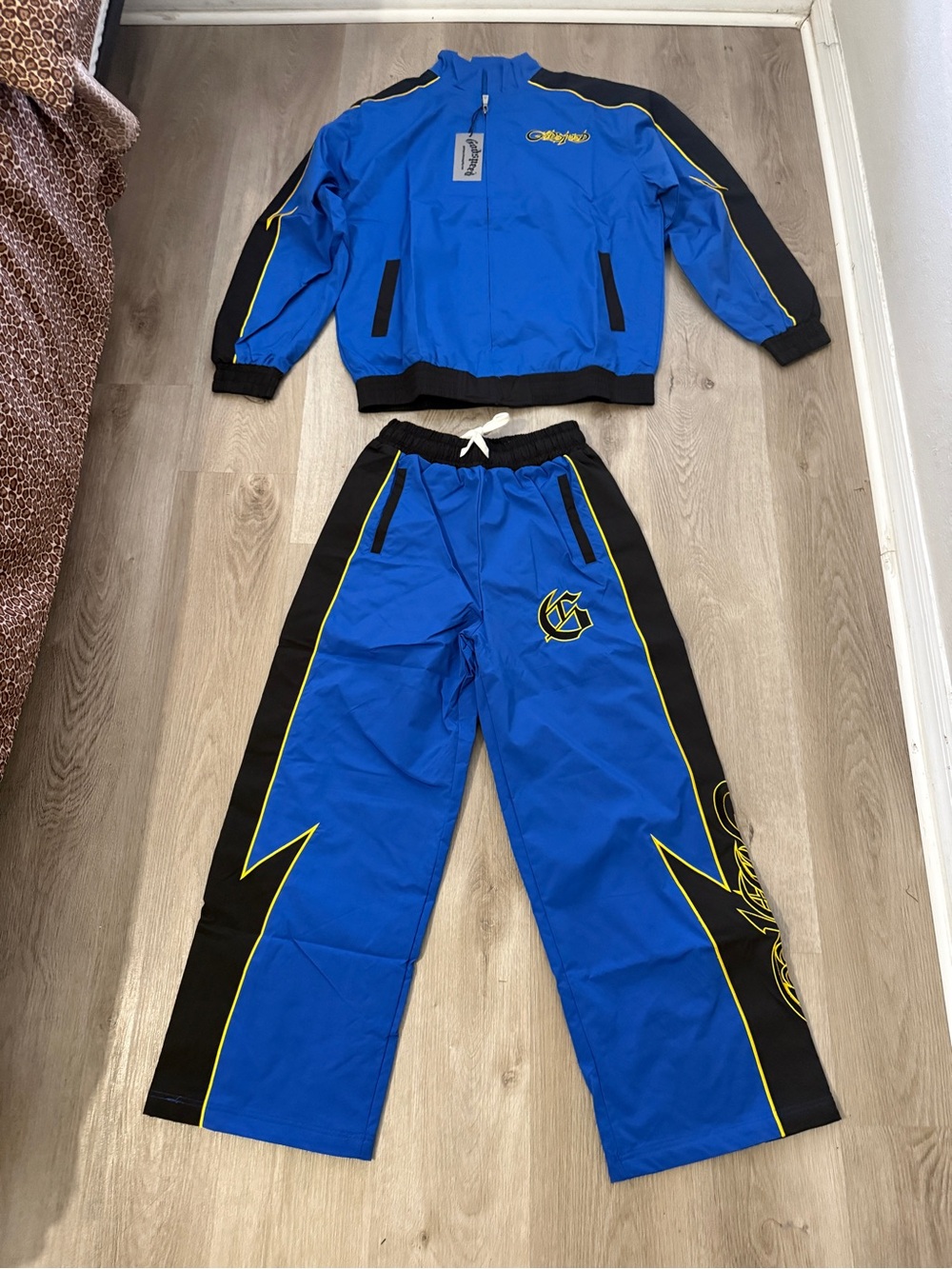 Godspeed - Men's Lightweight Blue & Black Track Jacket and Pants 2 PC set Size L